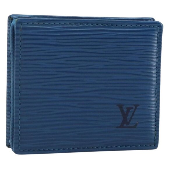 LOUIS VUITTON Epi Porte Monnaie Boite Coin Purse Blue M63695 LV Auth 143153V - Picture 1 of 16